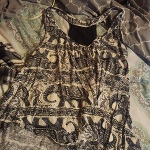 Elephant bojo lace back tank top